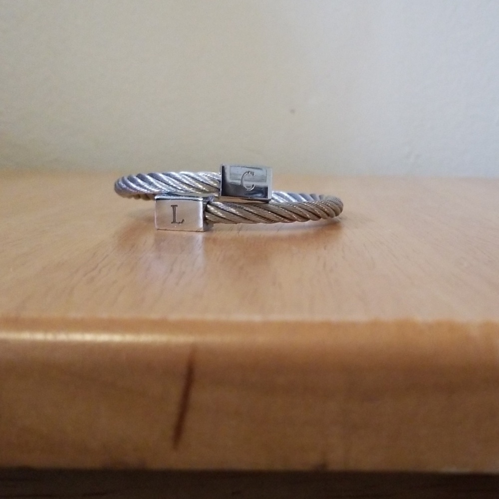 Rustic Cuff Silver Cable Metal Bracelet